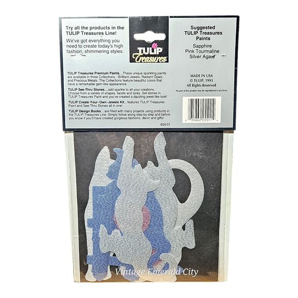 Vtg Tulip Treasures Lame Iron On Applique Kit Cool Cats Metallic Fashion Craft - Picture 3 of 5